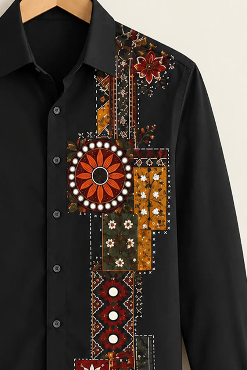 Gentlehaus Man Black Panel Shirt