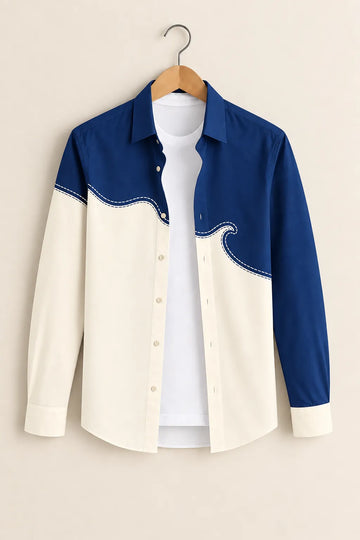 Gentlehaus Man Navy Cream Wave Shirt
